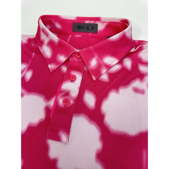 G/FORE Other - NWT G/Fore BLUR Floral Tech Knockout PINK Performance Golf Polo Shirt LARGE $110